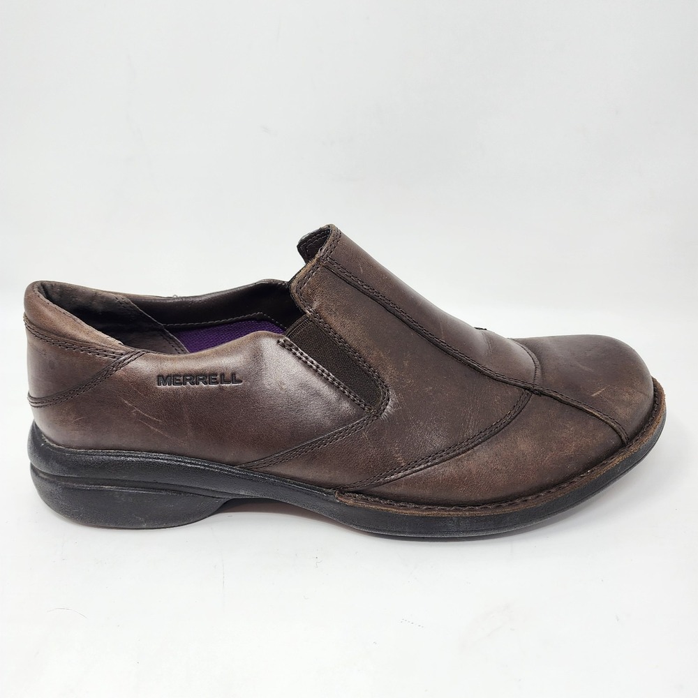 Merrell Captiva Leather Loafers Shoes Women's 9 Brown Slip On Comfort